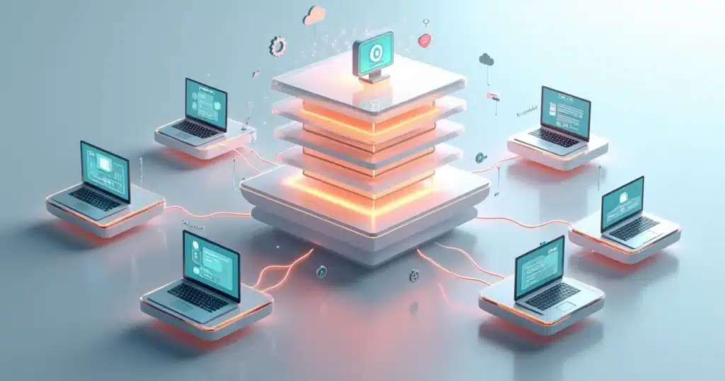 Como construir uma base de conhecimento para parceiros (partner wiki) Hub 3D de conhecimento centralizado conectando vários partners B2B em telas e pastas digitais